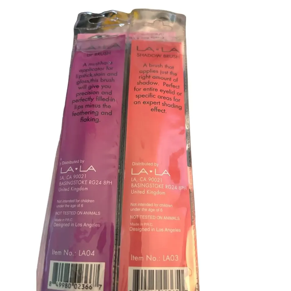 Lala Makeup Brush Set - Shadow Brush, Lip Brush, NWT